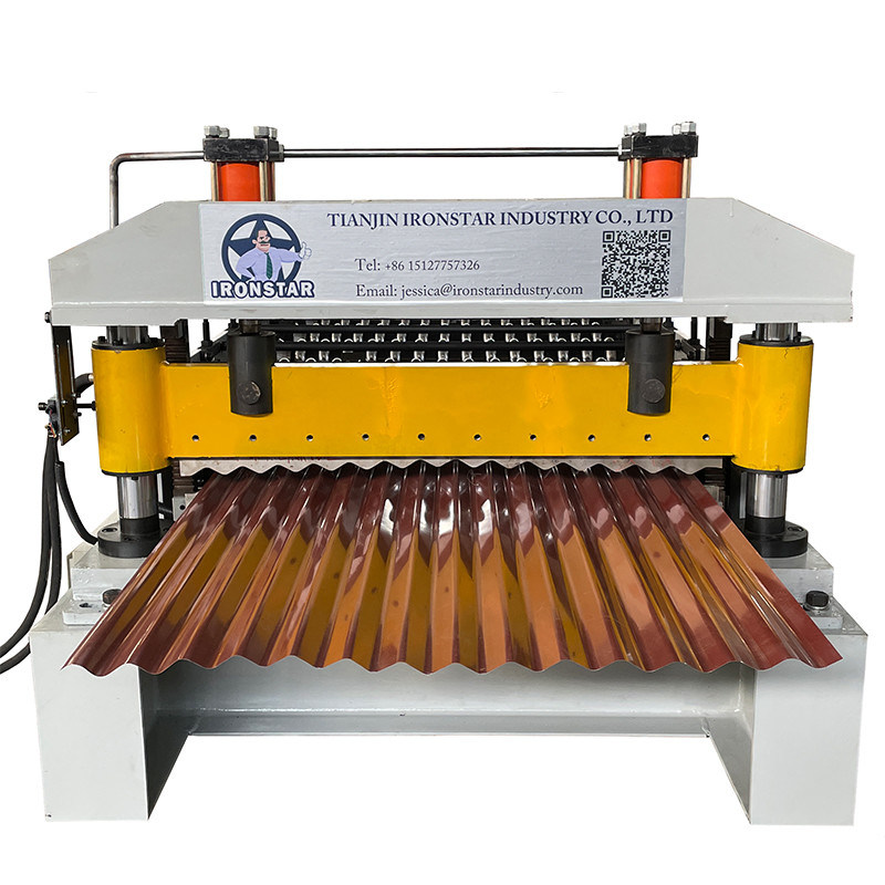 “850 Corrugated Roofing Sheet Roll Forming Machine Full Automatic Wave Tile Making Machinery for Building Materials"
