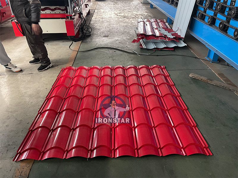 “828 Glazed Step Tile Roll Forming Machine Water Ripple Roll Forming Machine Roofing Tile Making Machinery Production Line Equipment for Bolivia Roof Tile Factory”